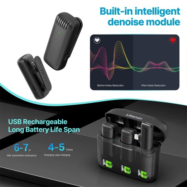 Ulanzi J12 Dual Wireless Microphone for Android With Charging Case For Type-C - Image 5