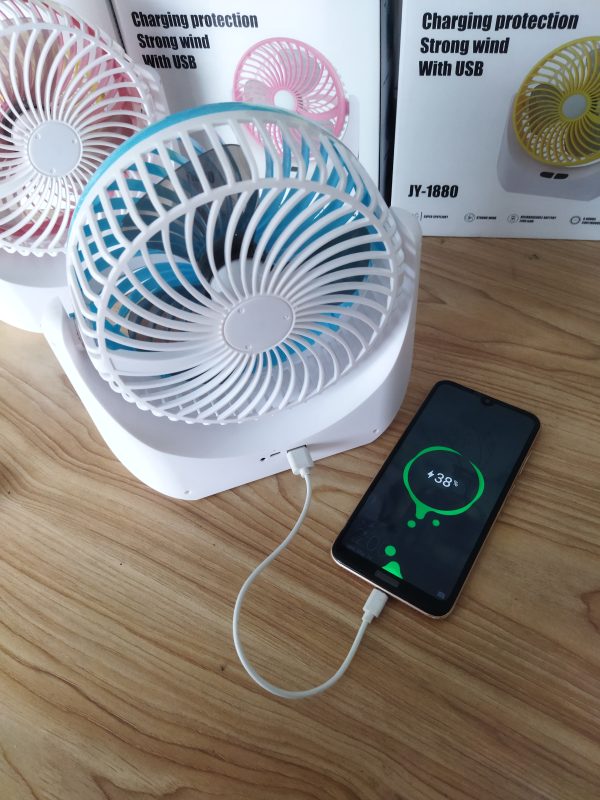 JY SUPER JY-1880 – Rechargeable Mini Table Fan with LED Light. - Image 5