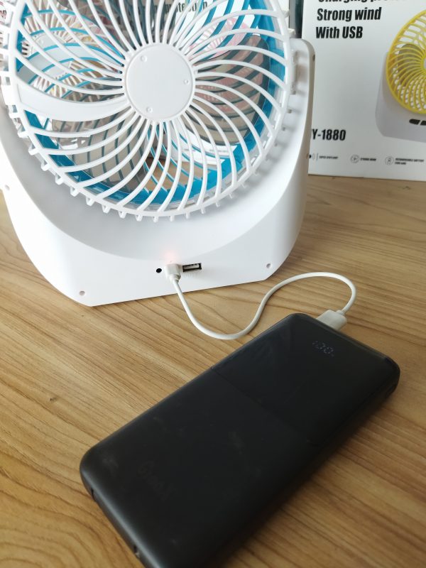 JY SUPER JY-1880 – Rechargeable Mini Table Fan with LED Light. - Image 6