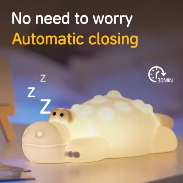 7 Color Crocodile Shape Silicone Night Light Toy for Kids - Image 3