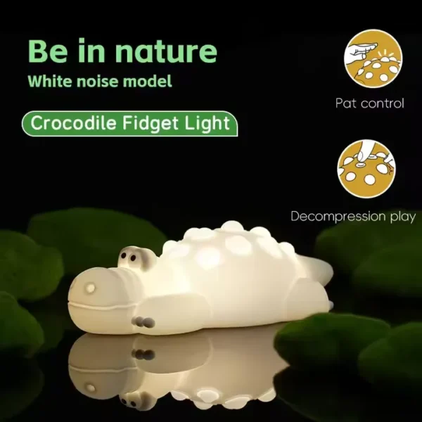 7 Color Crocodile Shape Silicone Night Light Toy for Kids - Image 4