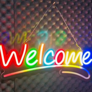 GearUP WELCOME Neon Sign For Greetings at Shop, Restaurant , Pharmacy, Cafe
