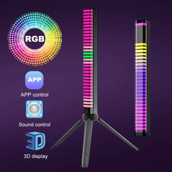 3D RGB APP Control Rechargeable Rhythm Light With Voice-Activated Pickup (D10) - Image 7