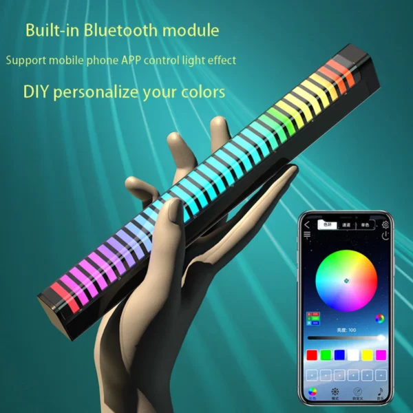 3D RGB APP Control Rechargeable Rhythm Light With Voice-Activated Pickup (D10) - Image 4