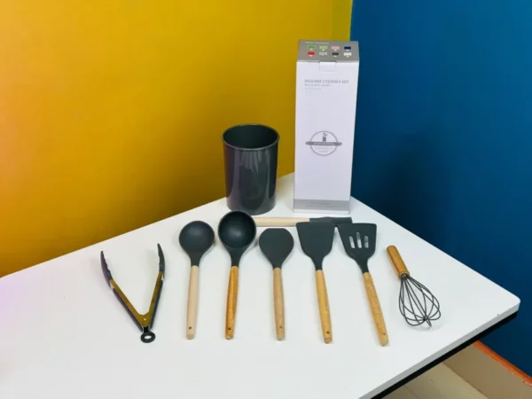 Premium 8Pcs Non-Stick Silicone Cooking Utensil Set with Holder