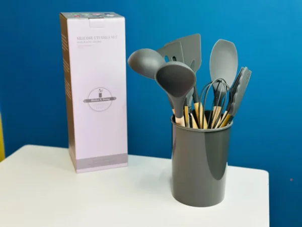 Premium 8Pcs Non-Stick Silicone Cooking Utensil Set with Holder - Image 2