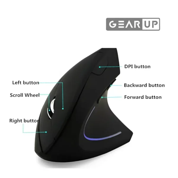 GearUP WM50 Ergonomic Bluetooth Wireless Vertical Mouse - Image 3